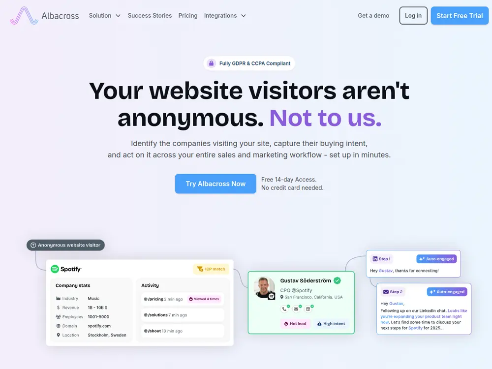 Albacross screenshot