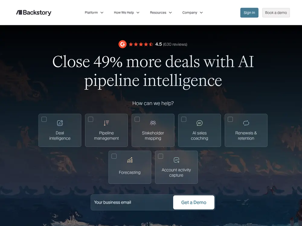 Backstory screenshot