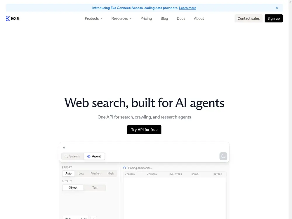 Exa screenshot