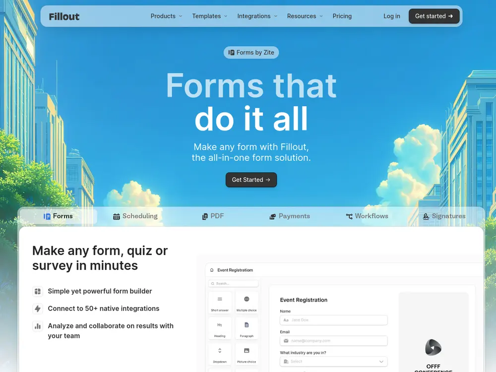 Fillout screenshot