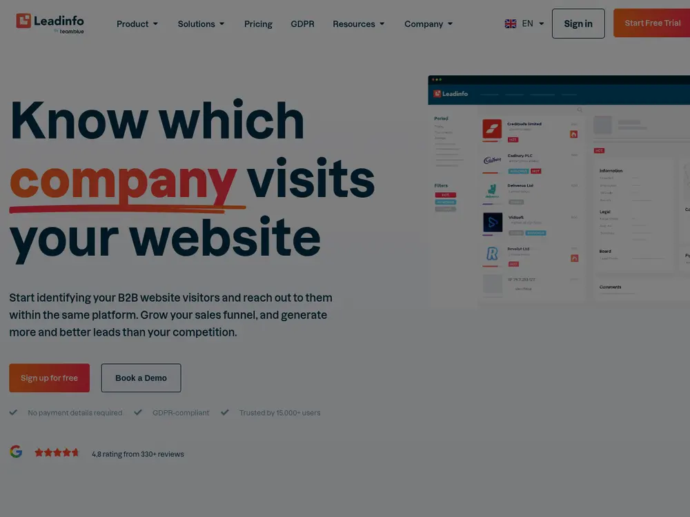 Leadinfo screenshot