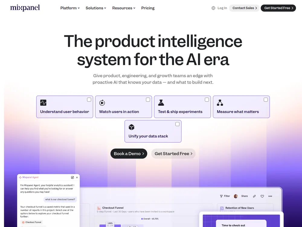 Mixpanel screenshot
