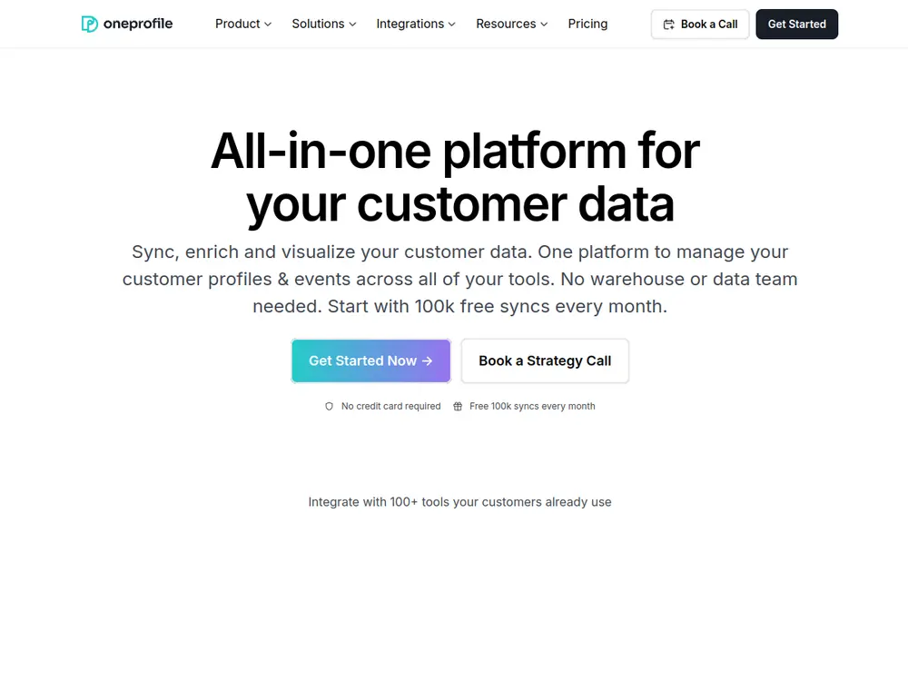 Oneprofile screenshot