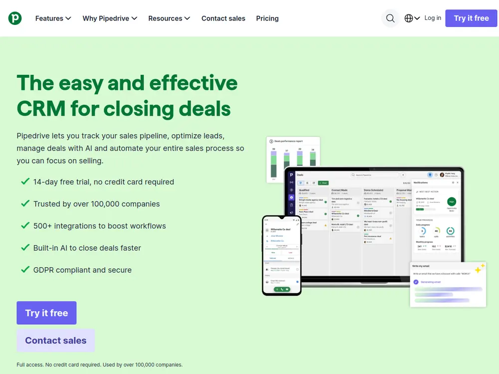 Pipedrive screenshot