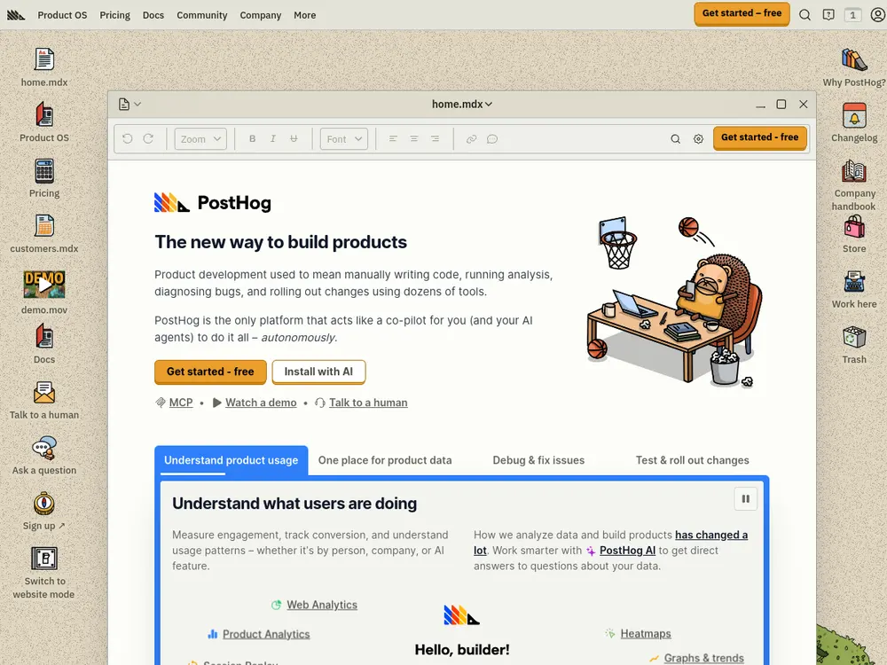 PostHog screenshot