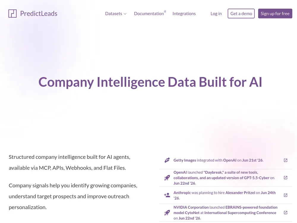 PredictLeads screenshot