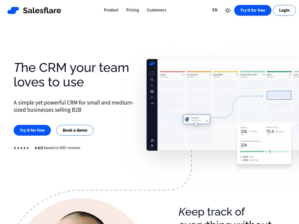 Salesflare screenshot