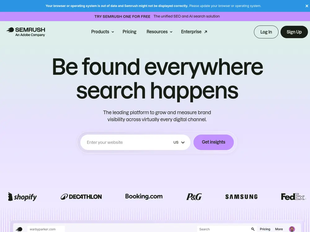 Semrush screenshot