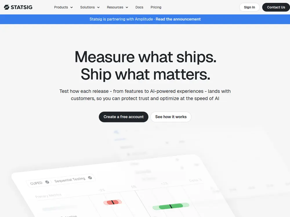 Statsig screenshot