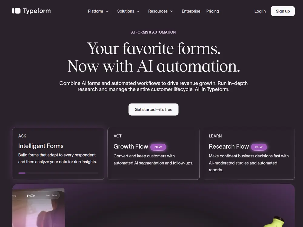 Typeform screenshot
